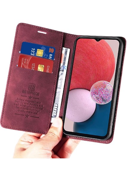 Samsung Galaxy A04S Için Kılıf Folio Cüzdan Koruyucu Pu Deri Manyetik (Yurt Dışından)