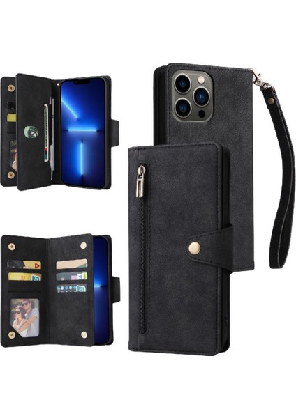 El Kayışı Fermuar Cüzdan Kapak ile iphone 13 Pro Kart Tutucu Için Kılıf (Yurt Dışından)