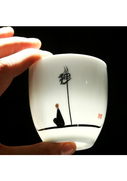 6 Adet Geleneksel Seramik Çay Bardağı El Boyalı 6 Bardak Çin Kung Fu Kupası Porselen Çay Bardağı Setleri Drinkware 150ML | Teacups (Farklı Bardaklar) (Yurt Dışından)