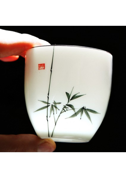 6 Adet Geleneksel Seramik Çay Bardağı El Boyalı 6 Bardak Çin Kung Fu Kupası Porselen Çay Bardağı Setleri Drinkware 150ML | Teacups (Farklı Bardaklar) (Yurt Dışından)