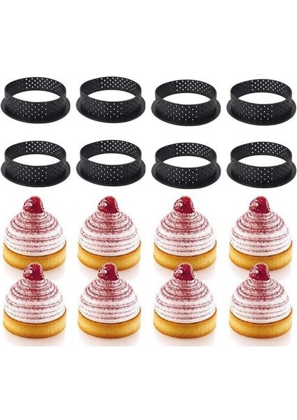 8 Adet / Takım Olmayan Yapıştırma Kalıp Tarte Yüzük Delikli Plastik Kesme Yüzükler Mousse Daire Kesici Dıy Pişirme Aksesuarları | Kek Kalıpları (Yurt Dışından)