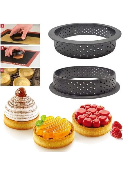 8 Adet / Takım Olmayan Yapıştırma Kalıp Tarte Yüzük Delikli Plastik Kesme Yüzükler Mousse Daire Kesici Dıy Pişirme Aksesuarları | Kek Kalıpları (Yurt Dışından)
