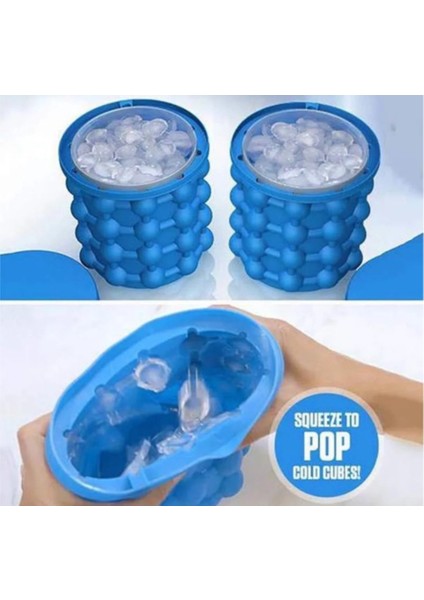 Taşınabilir 2 In 1 Büyük Silikon Buz Kova Kalıp Kapaklı Alan Tasarruflu Küp Maker Araçları Mutfak Parti Barware | Dondurma Makineleri (Yurt Dışından)