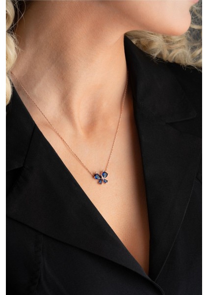 925 Ayar Gümüş Mavi Zirkon Taşlı Yusufcuk Kolye indirimleri