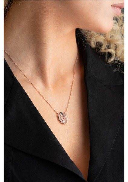 925 Ayar Gümüş Zirkon Taşlı Anne Bebek Tasarım Kolye modelleri