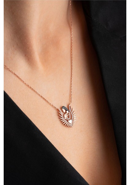 925 Ayar Gümüş Zirkon Taşlı Anne Bebek Tasarım Kolye fırsatları