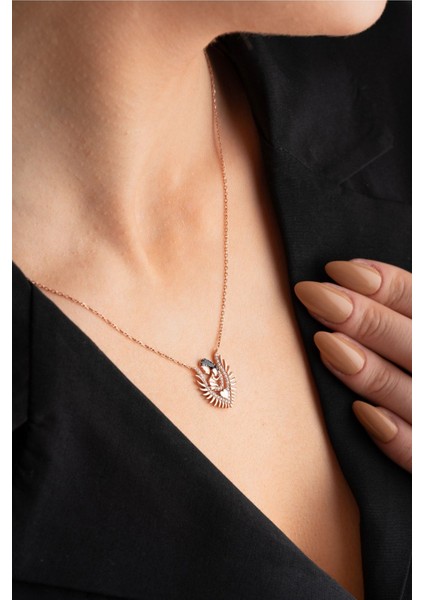 925 Ayar Gümüş Zirkon Taşlı Anne Bebek Tasarım Kolye indirimleri