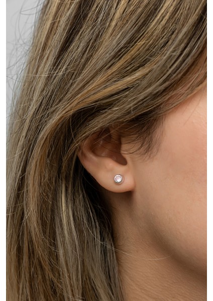 925 Ayar Gümüş Rodyum Kaplama Pembe Taşlı 5 mm Tektaş Küpe fiyatları