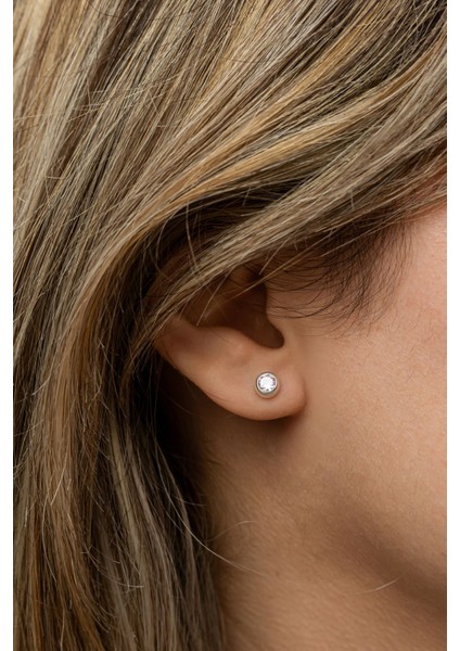 925 Ayar Gümüş Rodyum Kaplama Pembe Taşlı 5 mm Tektaş Küpe fırsatları