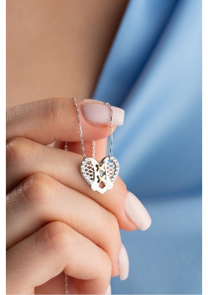 925 Ayar Gümüş Sevgi Düğümü Kalp Kolye