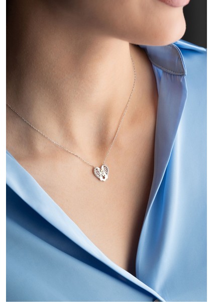 925 Ayar Gümüş Sevgi Düğümü Kalp Kolye fiyatları