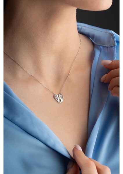 925 Ayar Gümüş Sevgi Düğümü Kalp Kolye fırsatları