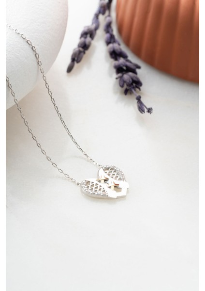 925 Ayar Gümüş Sevgi Düğümü Kalp Kolye indirimleri