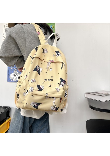 Kuromi Sırt Çantası Basit Öğrenci Okul Çantası Büyük Kapasiteli Kadın Baskılı Öğrenci Sırt Çantası (Yurt Dışından)
