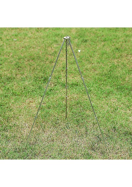 Açık Kamp Asılı Pot Braketi Tripod Taşınabilir Kamp Ateşi Standı Tripod Kamp Piknik Malzemeleri Ekipmanları (Yurt Dışından)