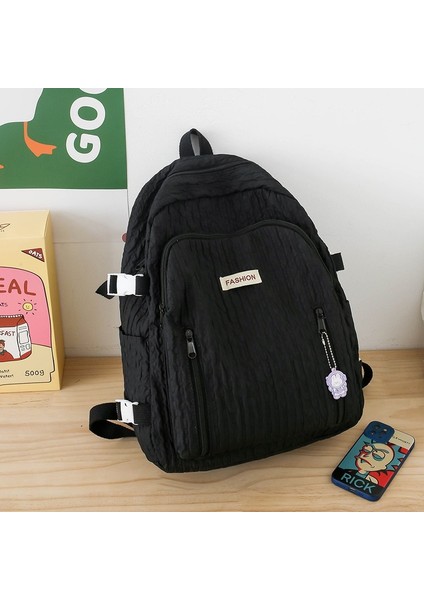 Okul Çantası Kız Sevimli Kız Sırt Çantası Üniversite Öğrencisi Büyük Kapasiteli Basit Çok Yönlü Sırt Çantası (Yurt Dışından)