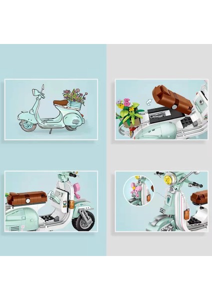 Mini Blok 1117 Motosiklet Scooter Mini Bloklar Serisi 673 Parça fırsatları