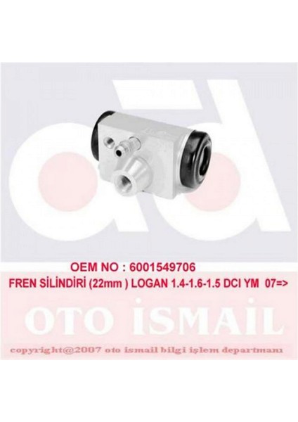 Fren Silindiri [ Dacia Logan 1.5 Dci Mcv/1.6 16V, Mercedes Citan 108 Cdi, 109 Cdi, Renault Kangoo 1.5 Dci ] 18051