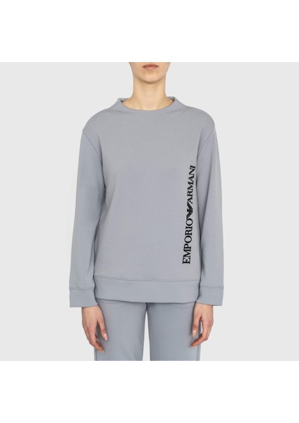 Emporio Armani Kadın Marka Logo Detaylı Bisiklet Yaka Regular Fit Gri Sweatshirt 6R2M7J 2JXGZ-0608