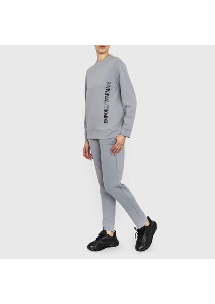 Emporio Armani Kadın Marka Logo Detaylı Bisiklet Yaka Regular Fit Gri Sweatshirt 6R2M7J 2JXGZ-0608