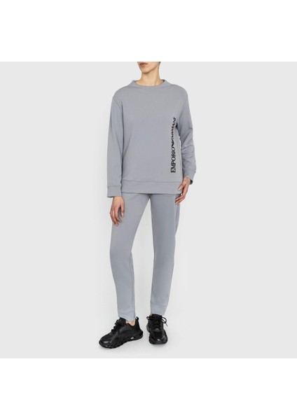 Emporio Armani Kadın Marka Logo Detaylı Bisiklet Yaka Regular Fit Gri Sweatshirt 6R2M7J 2JXGZ-0608