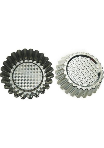 20 Adet Paslanmaz Çelik Yumurta Tart Kalıp Yuvarlak Şekil Yivli Tasarım Kek Pişirme Kalıpları Kullanımlık Metal Muffin Pişirme Bardaklar | Kek Kalıpları (Yurt Dışından)