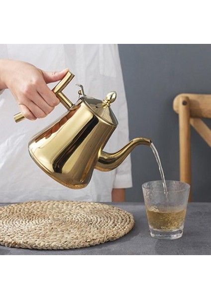 1500 ml Çıkarılabilir Süzgeci ile Paslanmaz Çelik Çaydanlık, Cezve, Indüksiyon Ocak Çay Su Isıtıcısı Su Kettle | Çaydanlıklar (Yurt Dışından)