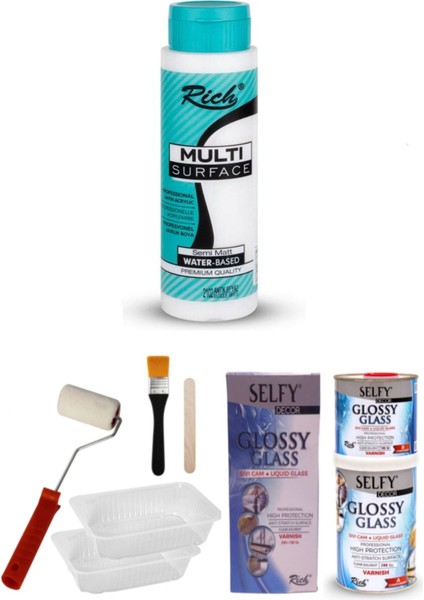 SURFACE500CC Antik Beyaz Selfy Decor Glossy Glass 200+100GR Balkon,teras,banyo,mutfak,tezgah,fayans