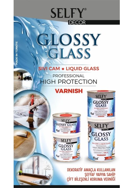 SURFACE500CC Antik Beyaz Selfy Decor Glossy Glass 200+100GR Balkon,teras,banyo,mutfak,tezgah,fayans modelleri