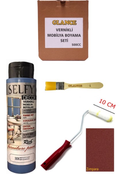Rich Selfy Decor 500 cc Napolyon Mavi Kendinden Vernikli Genel Amaçlı Boyama Seti