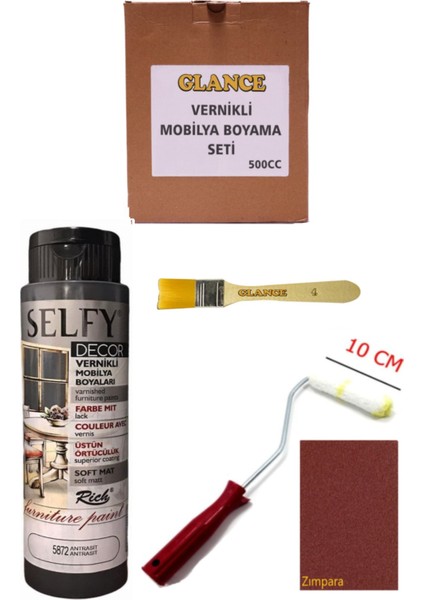 Rich Selfy Decor 500 cc Antrasit Kendinden Vernikli Genel Amaçlı Boyama Seti