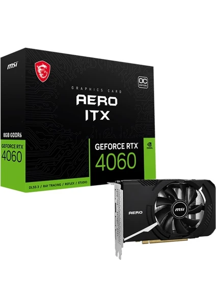 VGA GEFORCE RTX 4060 AERO ITX 8G OC RTX4060 8GB GDDR6 128B DX12 PCIE 4.0 X8 (3XDP 1XHDMI)