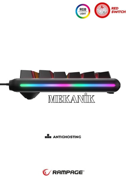 Claw Red Switch Rainbow Tkl Mekanik Gaming Oyuncu Klavye ( Anti-Ghosting )