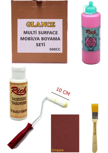 Rich Multi Surface Pembe 500 cc Mobilya Boyama Seti