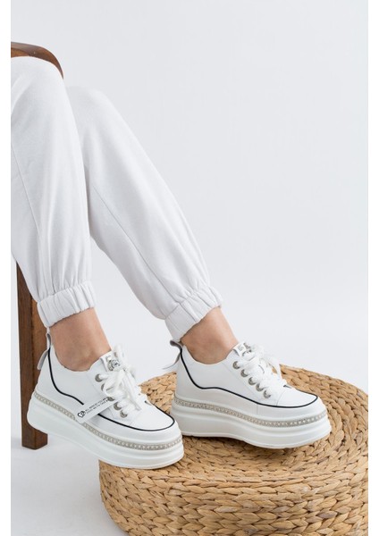 Krıste Bell Taş Detaylı Iyhal Kadın Spor Ayakkabı K25-0004 Beyaz modelleri