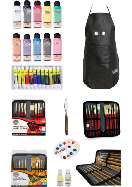 Profesyonel Fanart Academy 12X12 ml Yağlı Boya Artdeco 140 ml Akrilik Boya Gereçleri