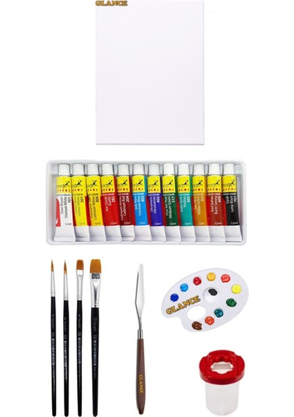 Fanart Academy Akrilik Boya 12 Renk x 12 ml Ekonomik Başlangıç Seti.