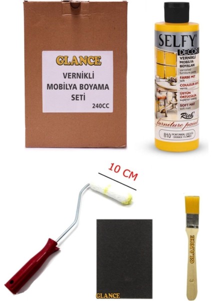 Rich Selfy Decor 240 cc Roma Sarısı Kendinden Vernikli Mobilya Boyama Seti