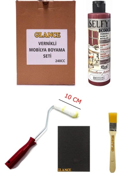 Rich Selfy Decor 240 cc Burgundy Kendinden Vernikli Mobilya Boyama Seti