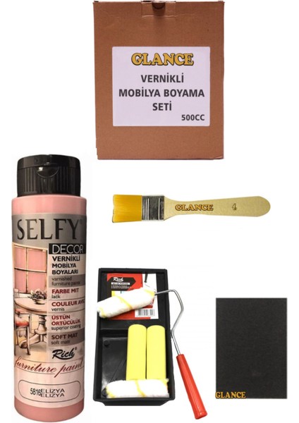 Rich Selfy Decor 500 cc Elizya Kendinden Vernikli Mobilya Boyama Seti