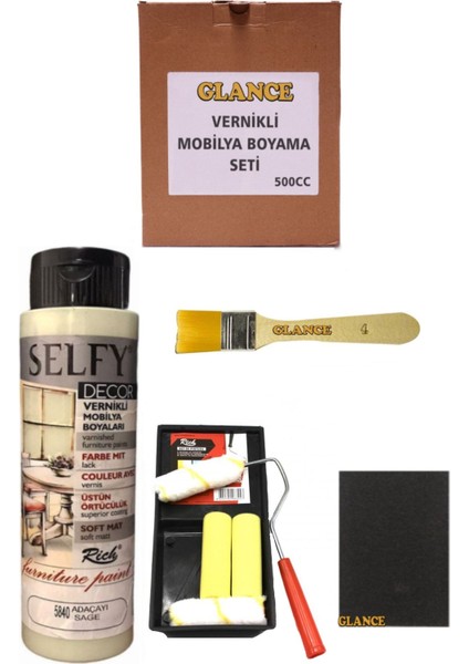 Rich Selfy Decor 500 cc Adaçayı Kendinden Vernikli Mobilya Boyama Seti