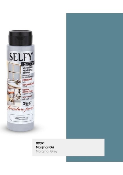 Rich Selfy Decor 500 cc Marjinal Gri Kendinden Vernikli Mobilya Boyama Seti fiyatları