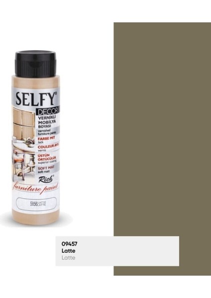 Rich Selfy Decor 500 cc Latte Kendinden Vernikli Mobilya Boyama Seti fiyatları