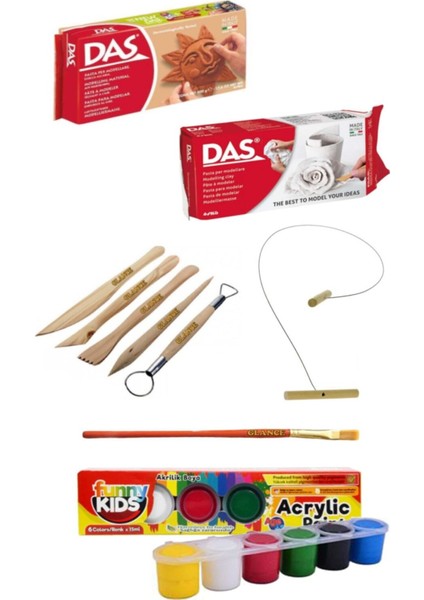 Das Beyaz 500 Gr+Das Kahve 500 gr Akrilik Kil Başlangıç Seti