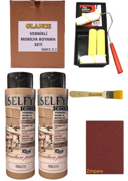 Rich Selfy Decor 500 cc x 2 Latte Kendinden Vernikli Mobilya Boyama Seti