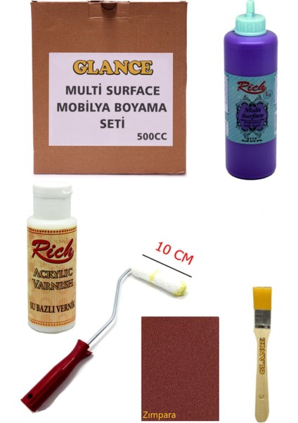 Rich Multi Surface Mor 500 cc Mobilya Boyama Seti