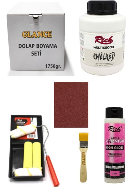 Rich Dolap Boyama Seti Multi Decor Chalked 1750 gr Paris Gri Hıgh Gloss Vernik Parlak 500 cc