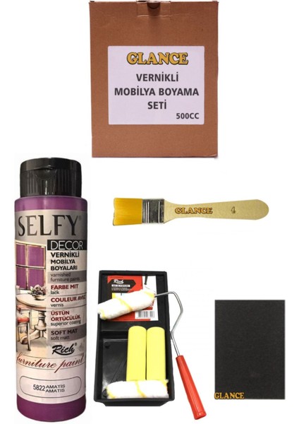 Rich Selfy Decor 500 cc Amatis Kendinden Vernikli Mobilya Boyama Seti