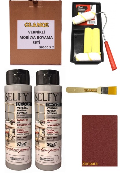 Rich Selfy Decor 500 cc x 2 Marjinal Gri Kendinden Vernikli Mobilya Boyama Seti