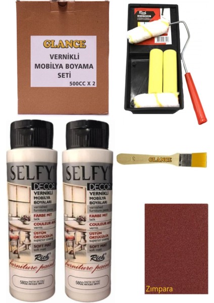 Rich Selfy Decor 500 cc x 2 Antik Beyaz Kendinden Vernikli Mobilya Boyama Seti